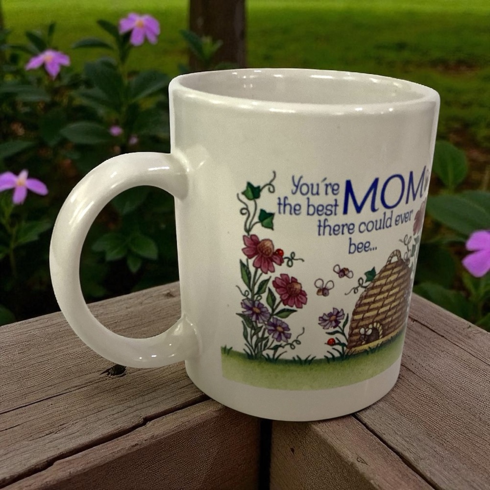 Vintage Bee Flower Mom Coffee Mug Floral Tea Cup By Giftco